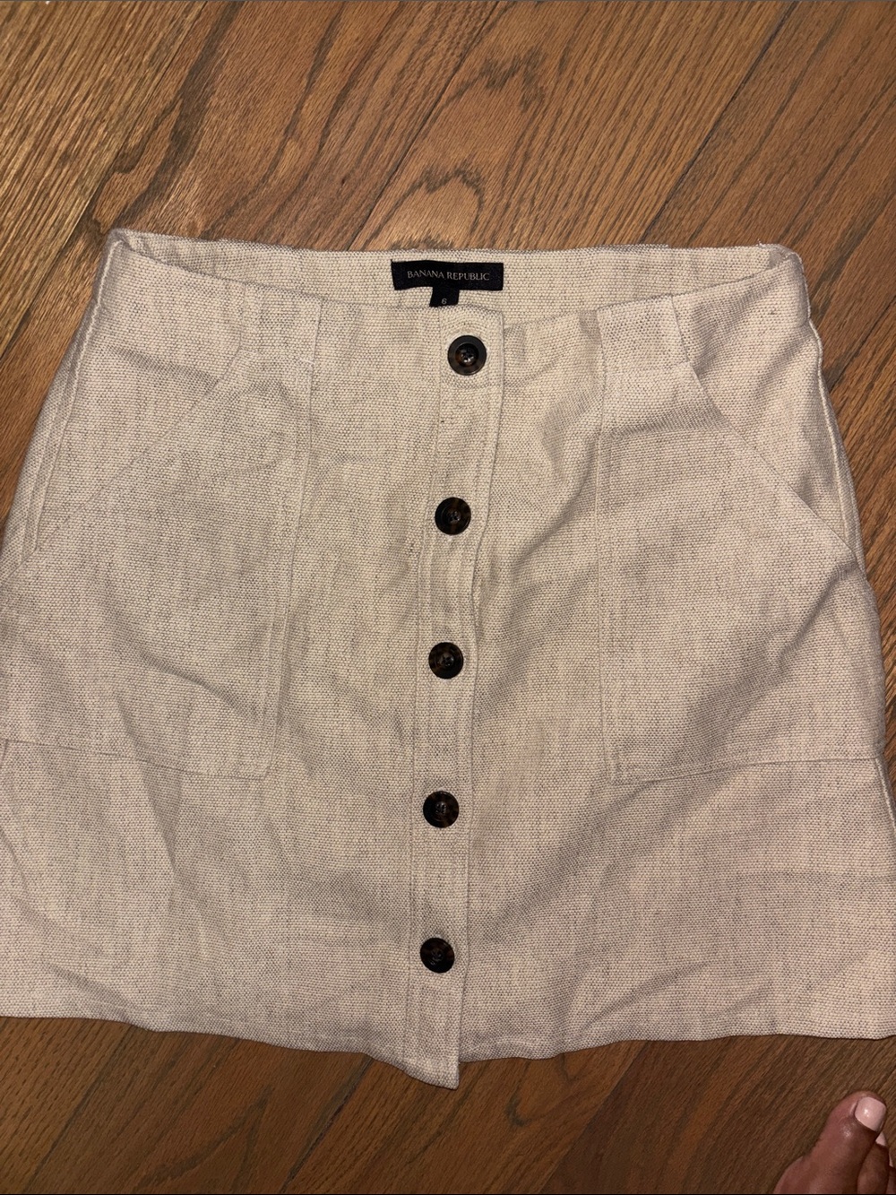 Banana Republic Cream Button-Front Mini Skirt